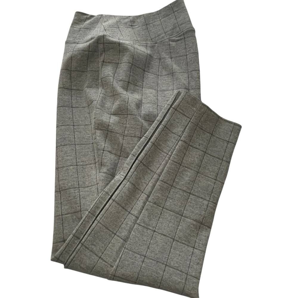 Nine West Women's Gray Checkered Cropped Leggings - XL